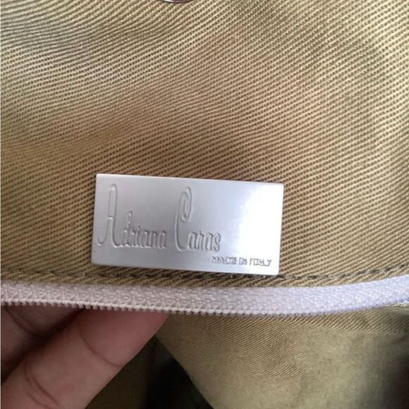 ADRIANA CARAS RAFFIA TOTE BAG -BEACH -VACATION BAG ORANGE OVERSIZED EUC - Picture 3 of 13